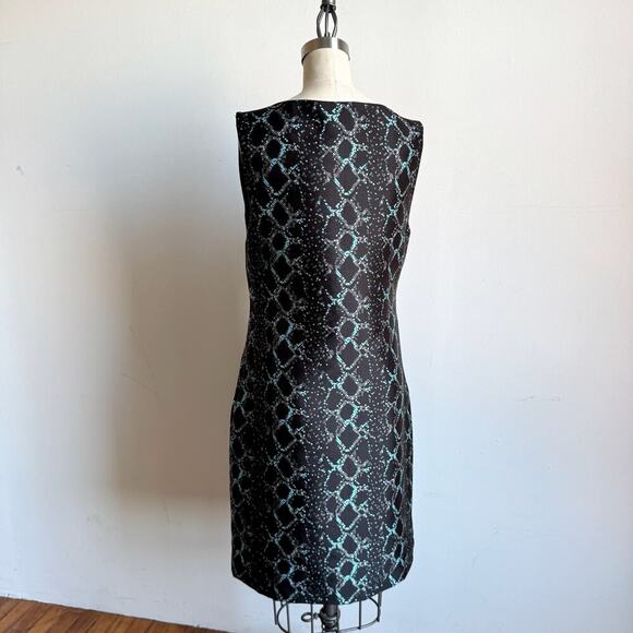 DIANE VON FURSTENBERG Bold Print Black 2 Piece Set - Sheath Dress & Jacket - Picture 5 of 15